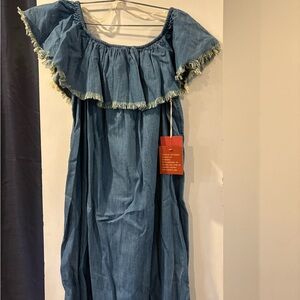 Mossimo Supply Co. Blue Off-Shoulder Dress